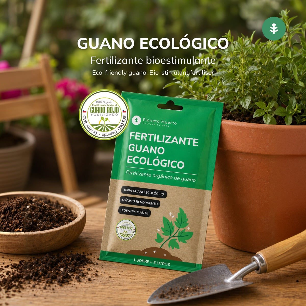 Ökologischer Guano-Dünger Planeta Huerto Beutel für 5 l