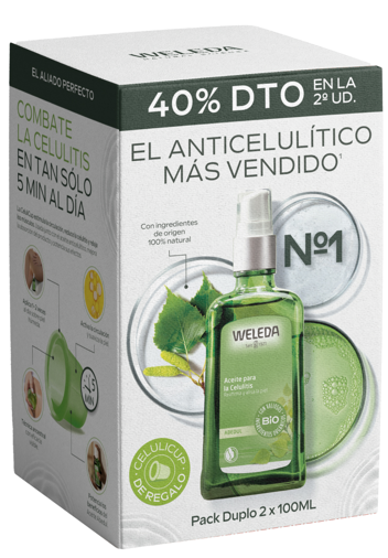 Doppelpack Birkenöl gegen Cellulite 2 x 100 ml + GRATIS Celulicup Weleda