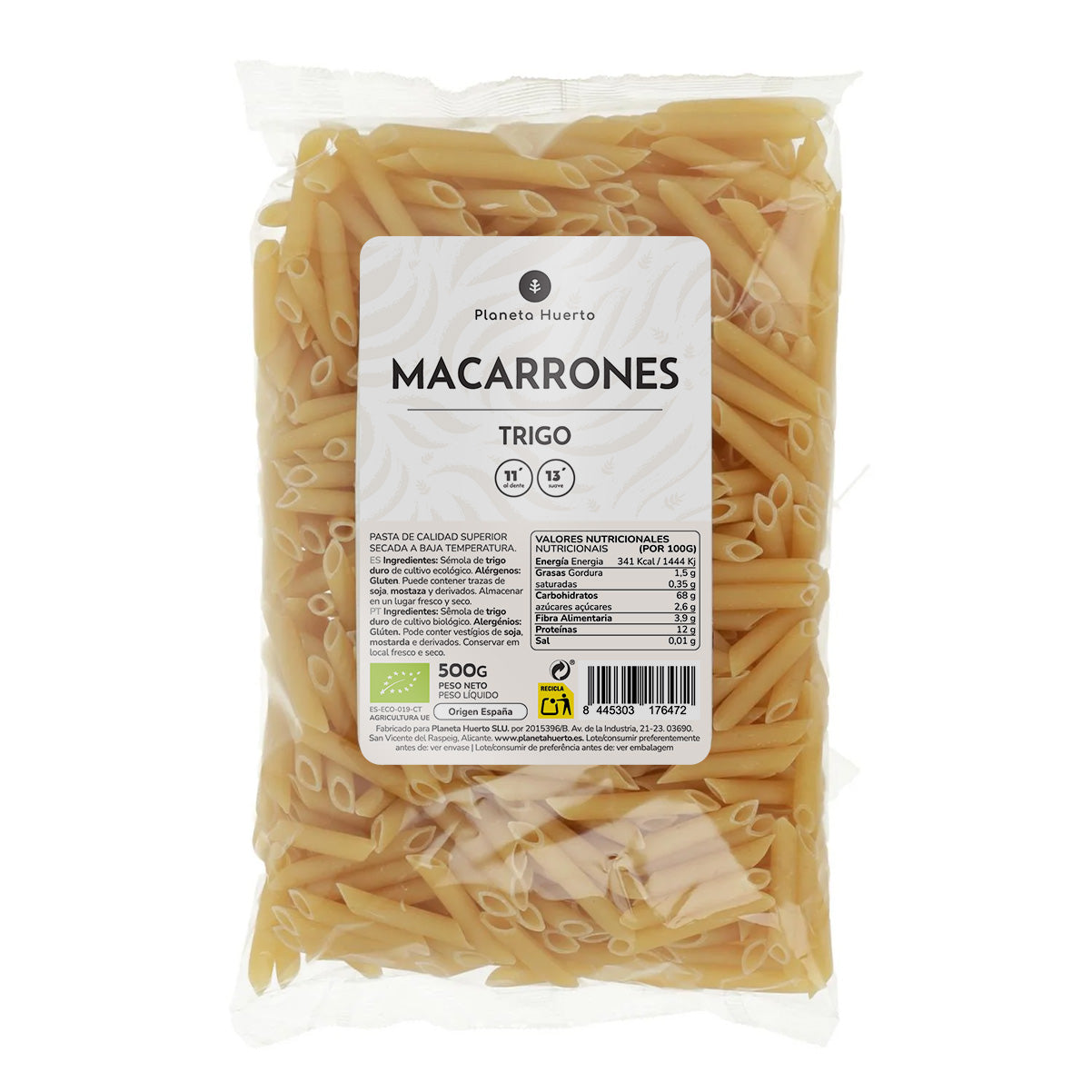 Weizenmakkaroni ECO Planeta Huerto 500gr