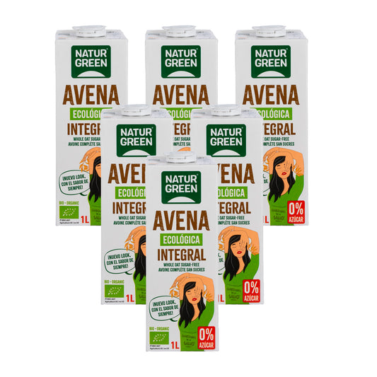 6er-Pack Bio-Haferdrink 0 % Zucker NaturGreen 1 l