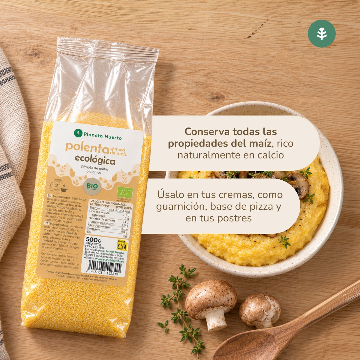 Instant-Polenta Maisgrieß ECO Planeta Huerto 500 g