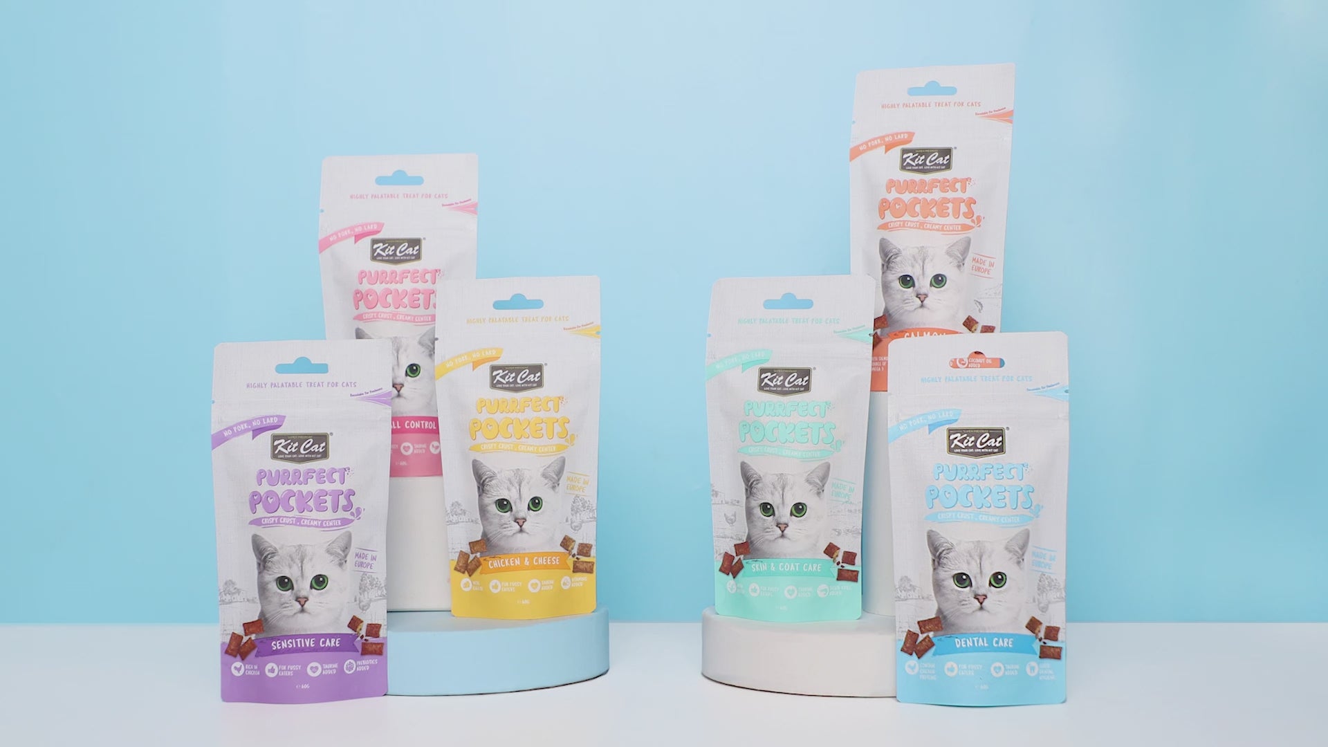 Kit Cat Purrfect Pockets – Hairball Control 60 g Funktioneller Snack für Katzen