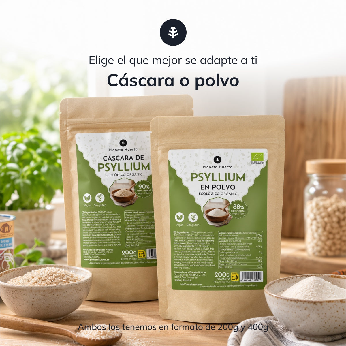Flohsamenschalenpulver Eco Planeta Huerto 200 g
