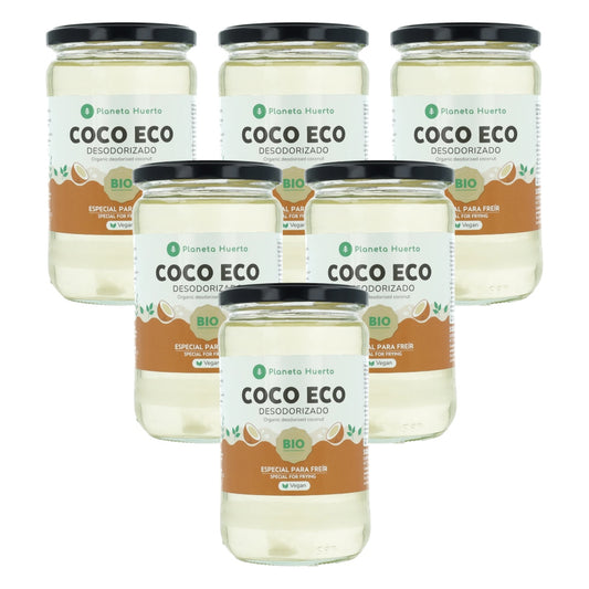 6er-Pack desodoriertes Kokosöl ECO Planeta Huerto 500 ml