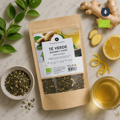 Grüner Tee-Ingwer-Zitrone ECO Planeta Huerto 70g